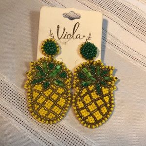 🆕 Viola Pineapple Seed Bead Earrings